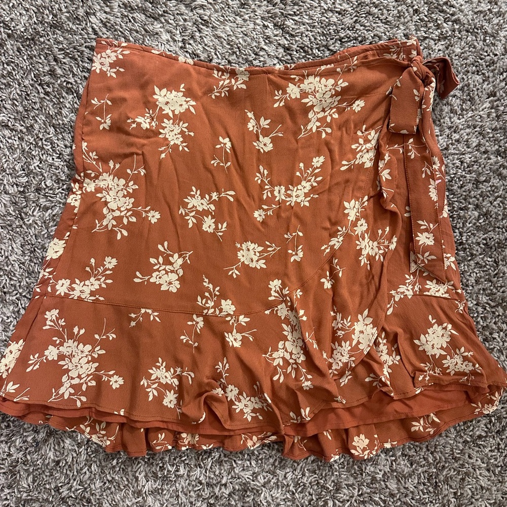 Abercrombie & Fitch Rust and Cream Floral Skirt